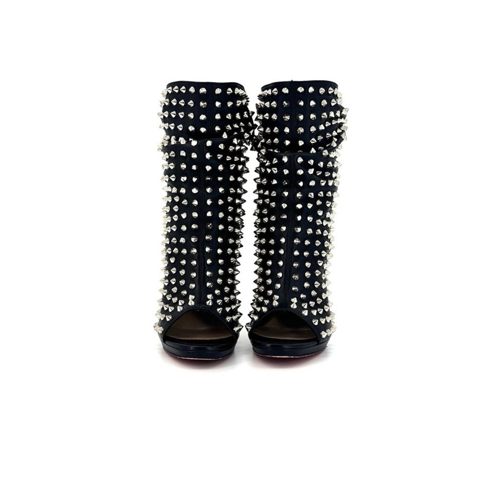 Christian Louboutin Black Guerilla 120 Nappa Spiked Booties - US 6 (36.5) NWT - Picture 5 of 13